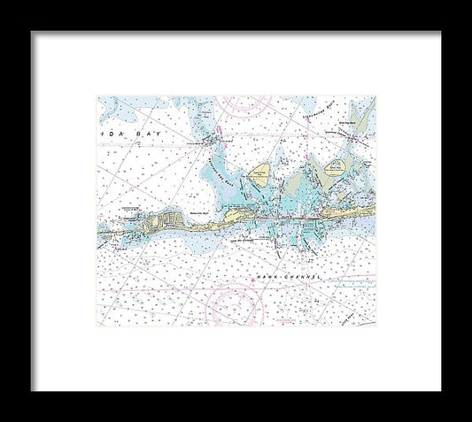 Lower Matecumbe Key Florida Nautical Chart - Framed Print