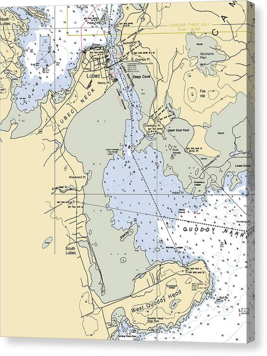 Lubec-Maine Nautical Chart Canvas Print