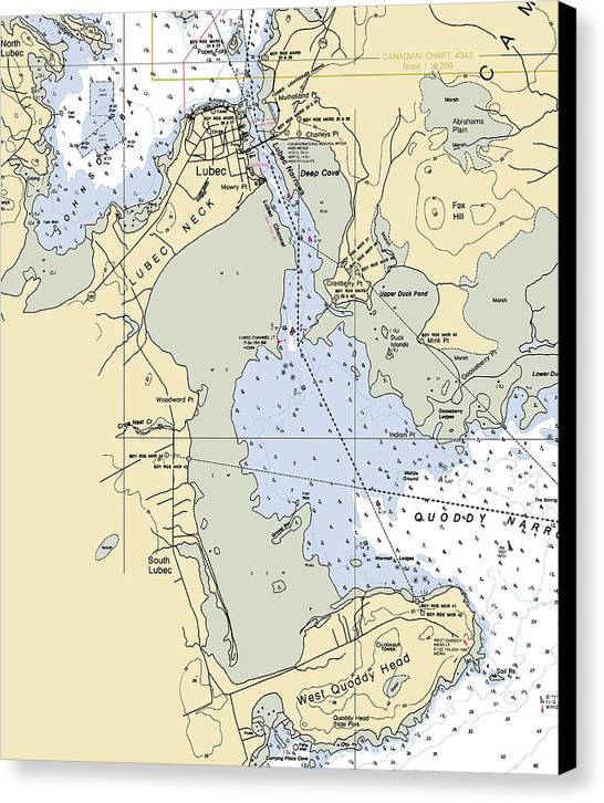 Lubec-maine Nautical Chart - Canvas Print