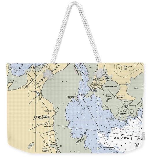 Lubec-maine Nautical Chart - Weekender Tote Bag