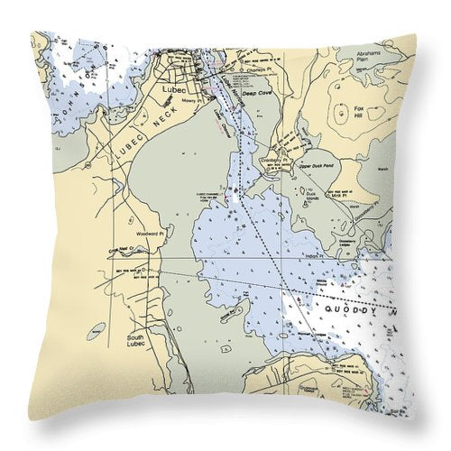 Lubec-maine Nautical Chart - Throw Pillow