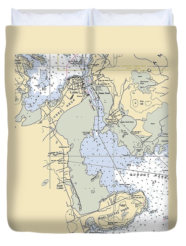 Lubec-maine Nautical Chart - Duvet Cover