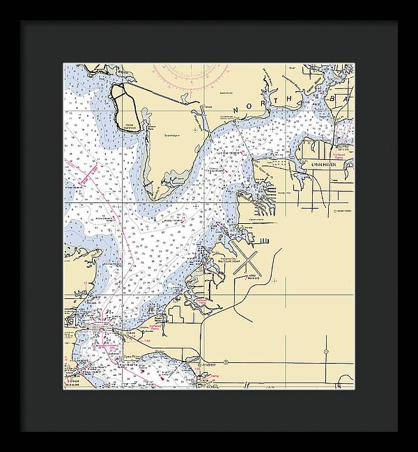 Lynn Haven-florida Nautical Chart - Framed Print