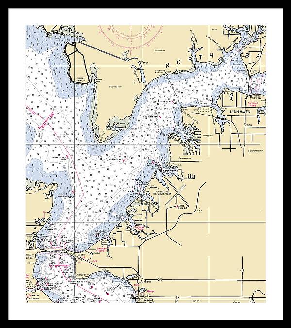 Lynn Haven-florida Nautical Chart - Framed Print