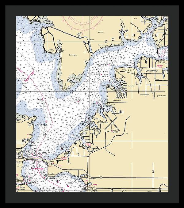 Lynn Haven-florida Nautical Chart - Framed Print