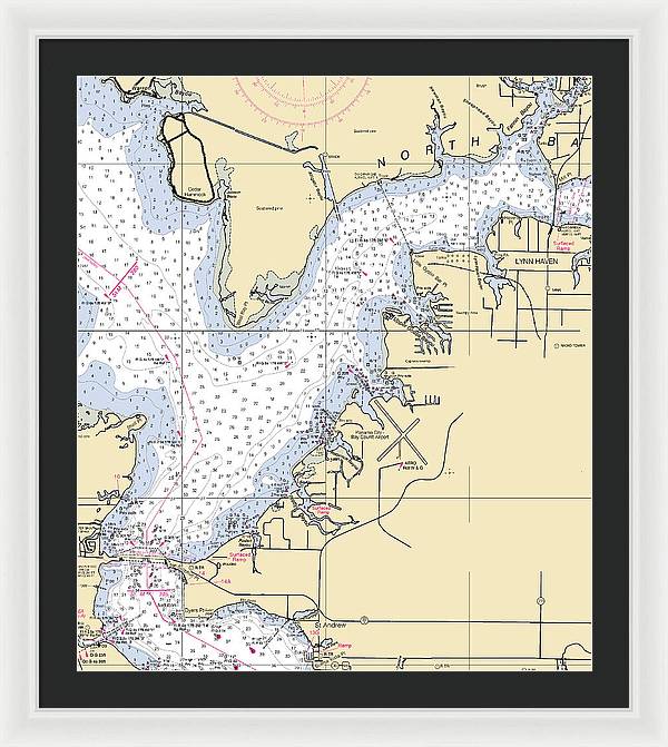 Lynn Haven-florida Nautical Chart - Framed Print