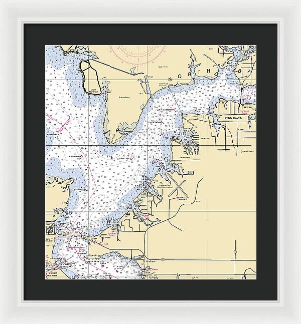 Lynn Haven-florida Nautical Chart - Framed Print