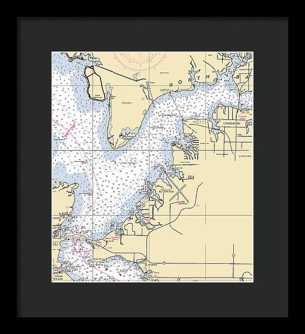 Lynn Haven-florida Nautical Chart - Framed Print