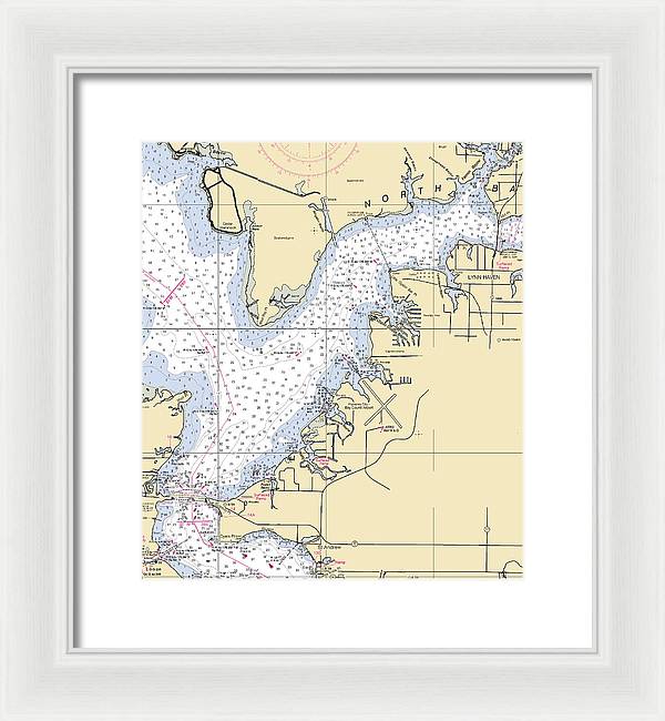 Lynn Haven-florida Nautical Chart - Framed Print