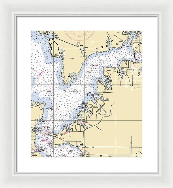 Lynn Haven-florida Nautical Chart - Framed Print