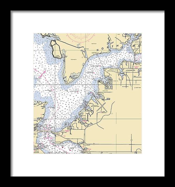 Lynn Haven-florida Nautical Chart - Framed Print