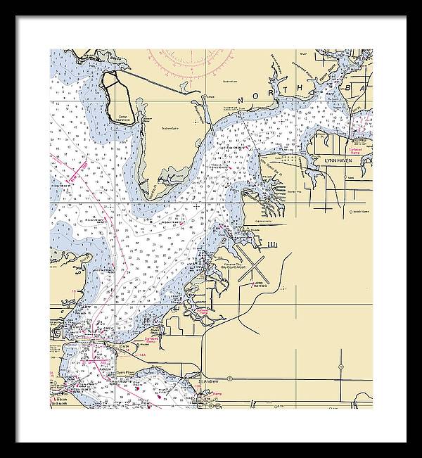 Lynn Haven-florida Nautical Chart - Framed Print