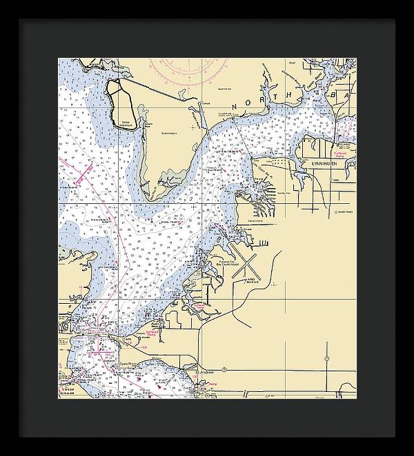 Lynn Haven-florida Nautical Chart - Framed Print