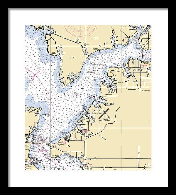 Lynn Haven-florida Nautical Chart - Framed Print