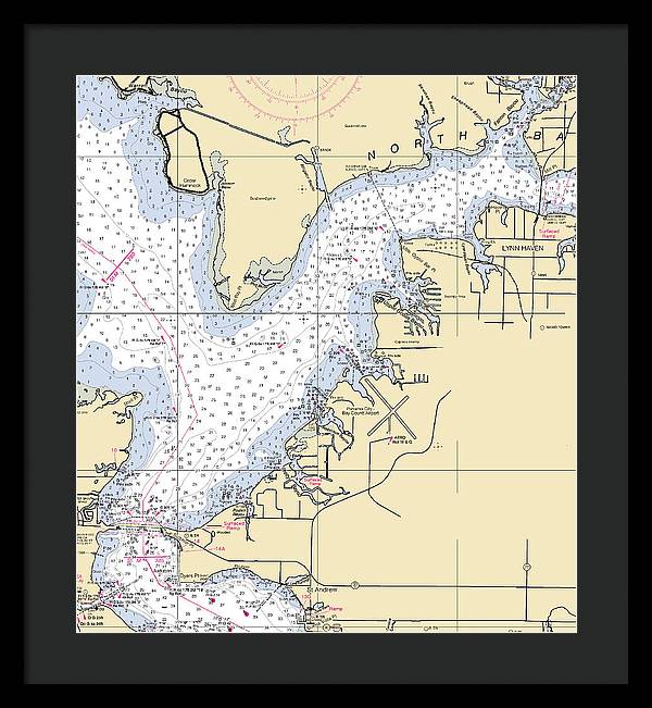 Lynn Haven-florida Nautical Chart - Framed Print