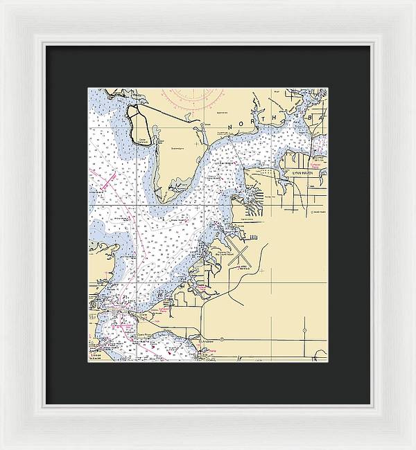 Lynn Haven-florida Nautical Chart - Framed Print