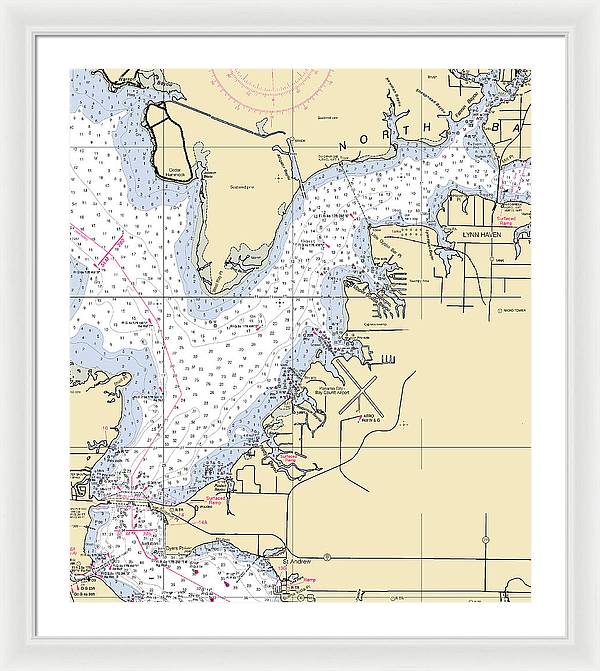 Lynn Haven-florida Nautical Chart - Framed Print