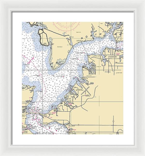 Lynn Haven-florida Nautical Chart - Framed Print