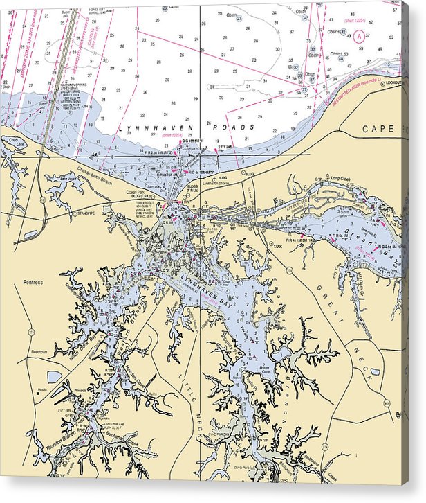 Lynnhaven Bay-Virginia Nautical Chart  Acrylic Print