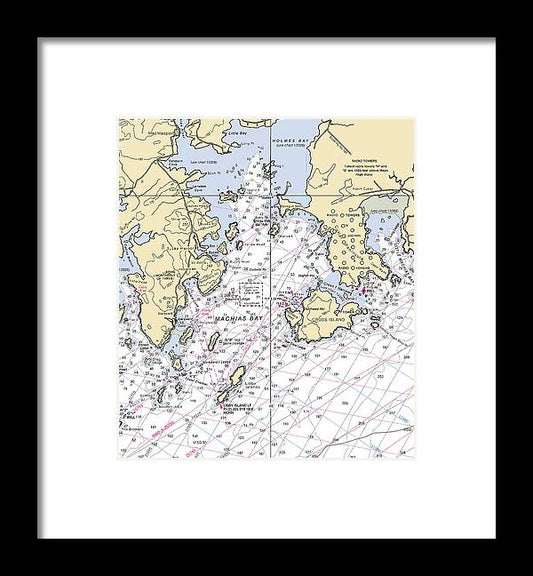 A beuatiful Framed Print of the Machias Bay & Holmes Bay-Maine Nautical Chart by SeaKoast