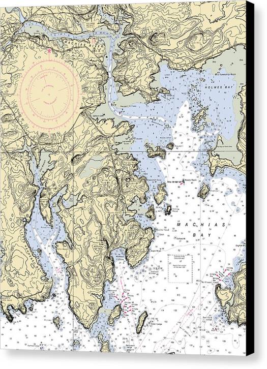 Machias Bay-maine Nautical Chart - Canvas Print