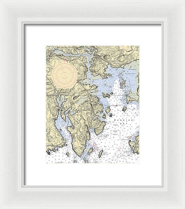 Machias Bay-maine Nautical Chart - Framed Print