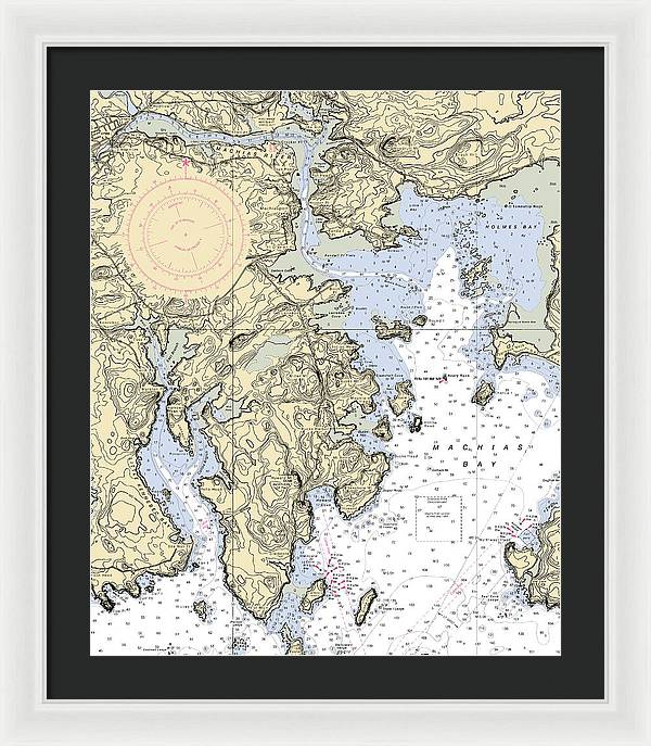 Machias Bay-maine Nautical Chart - Framed Print