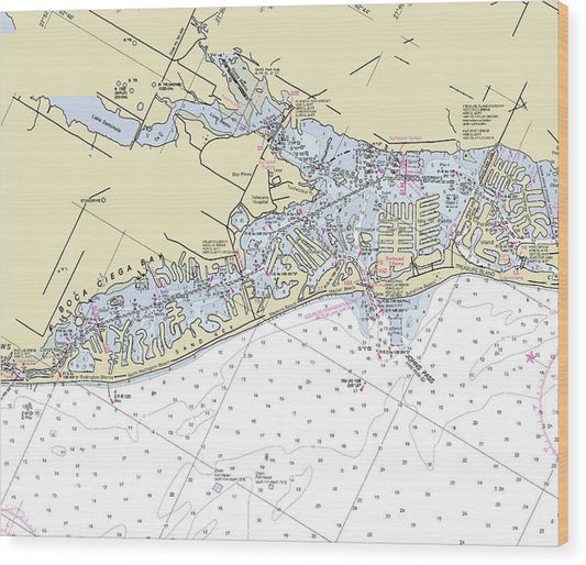 Madeira Beach Florida Nautical Chart Wood Print