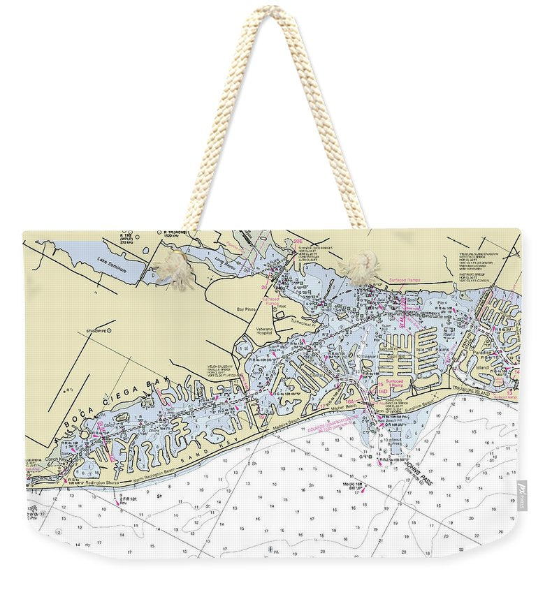 Madeira Beach Florida Nautical Chart - Weekender Tote Bag