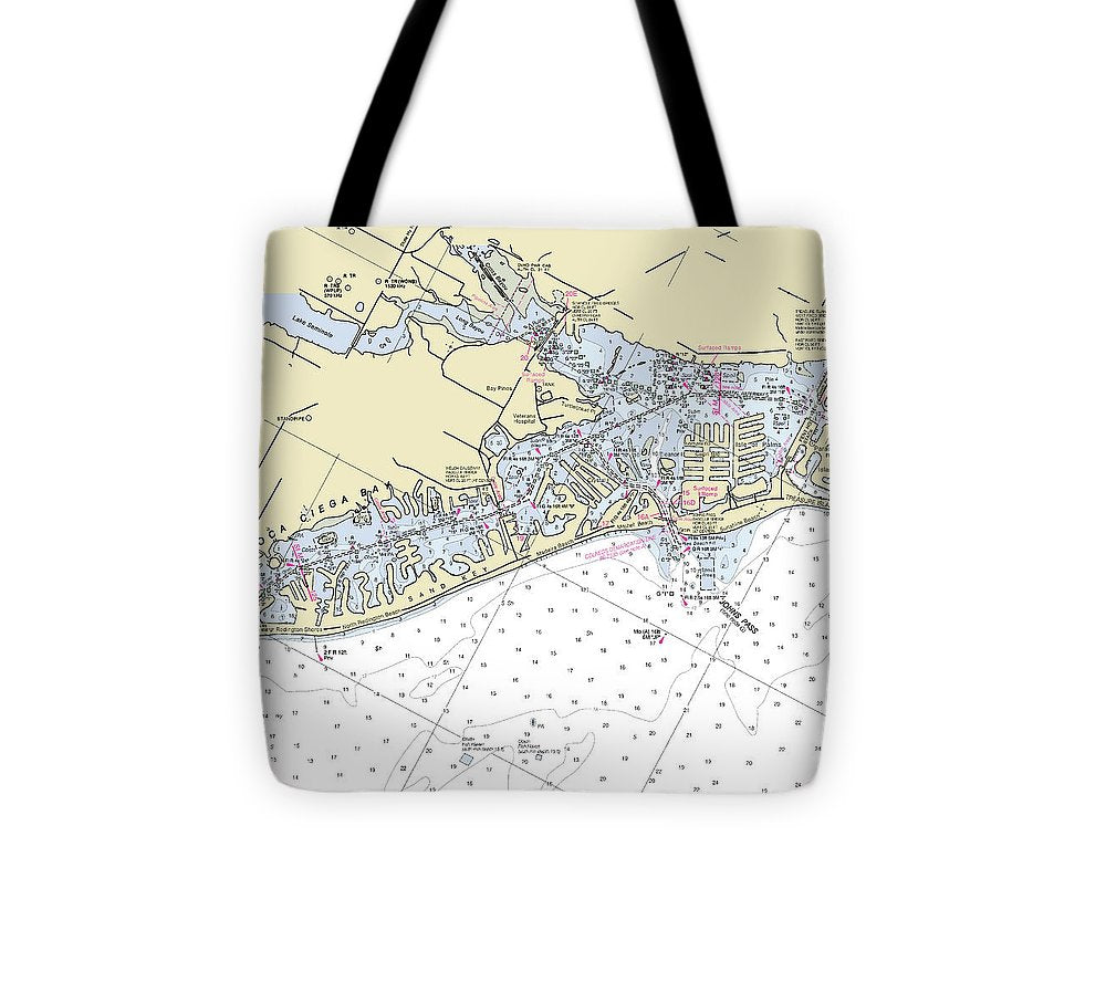 Madeira Beach Florida Nautical Chart Tote Bag