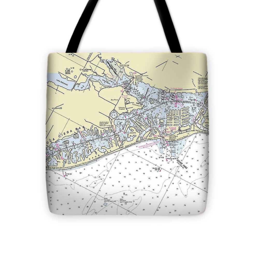 Madeira Beach Florida Nautical Chart - Tote Bag