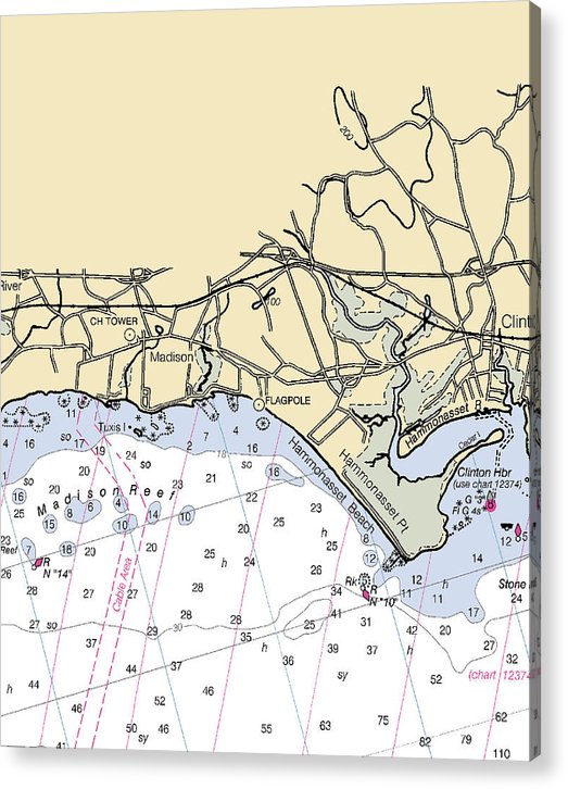 Madison-Connecticut Nautical Chart  Acrylic Print