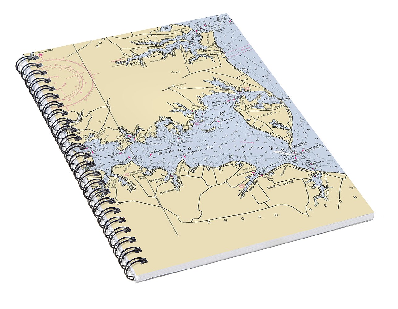 Magothy River-maryland Nautical Chart - Spiral Notebook