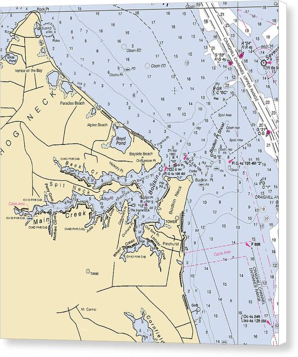 Main Creek-maryland Nautical Chart - Canvas Print