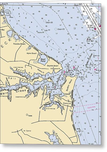 Main Creek-maryland Nautical Chart - Greeting Card