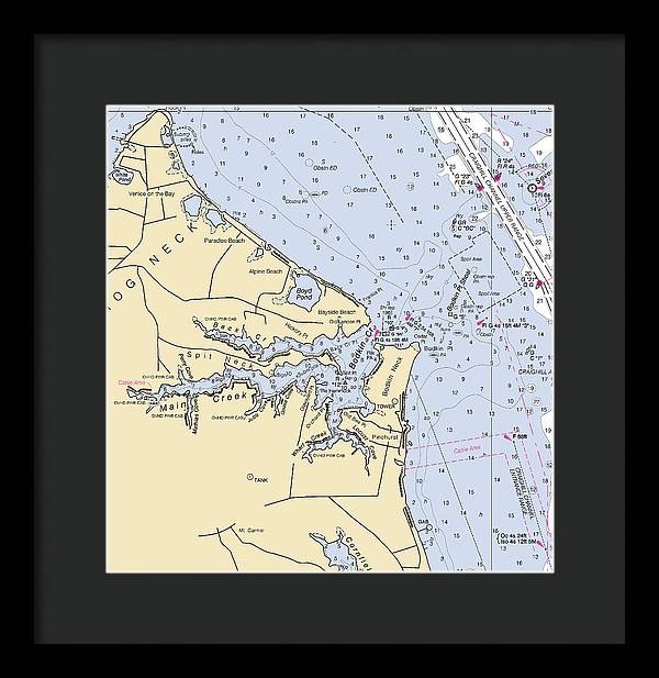 Main Creek-maryland Nautical Chart - Framed Print