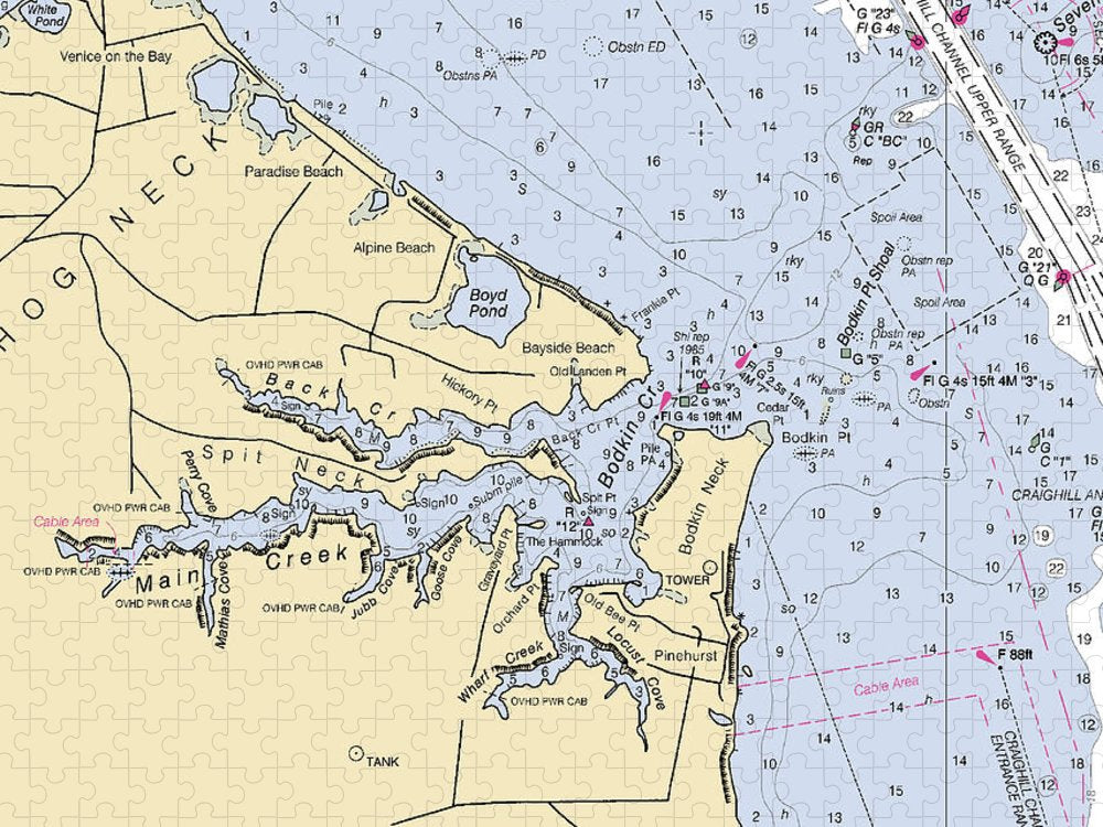 Main Creek Maryland Nautical Chart Puzzle