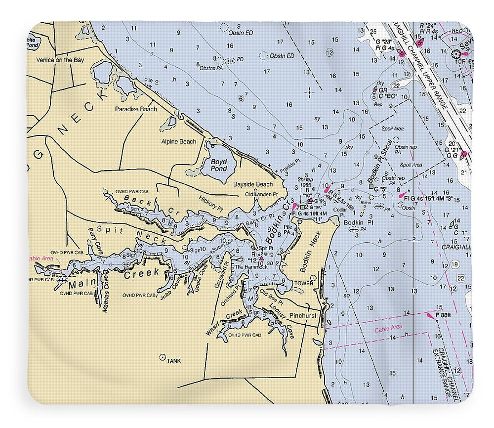 Main Creek-maryland Nautical Chart - Blanket