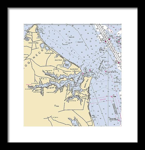 Main Creek-maryland Nautical Chart - Framed Print