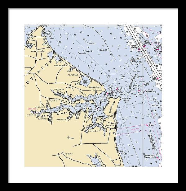 Main Creek-maryland Nautical Chart - Framed Print