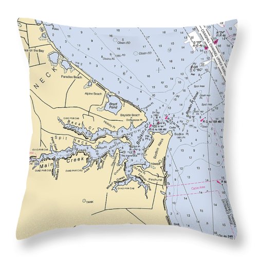 Main Creek-maryland Nautical Chart - Throw Pillow