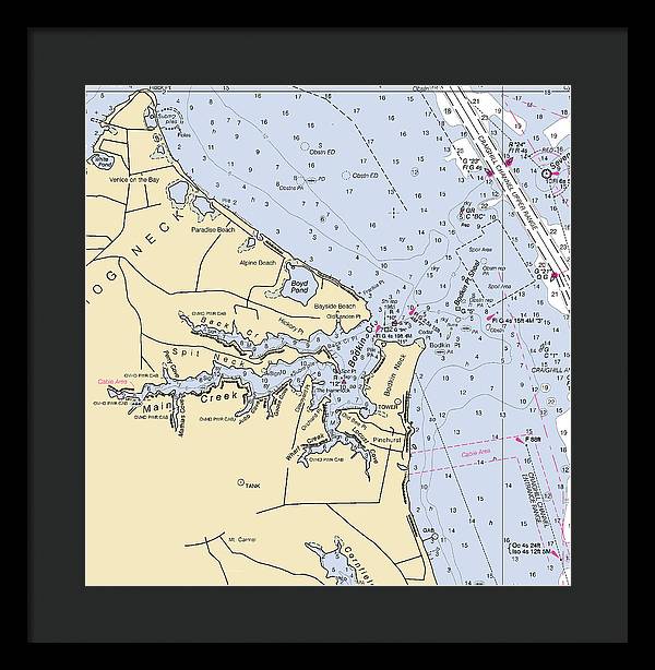 Main Creek-maryland Nautical Chart - Framed Print