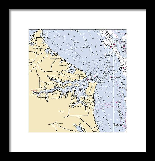 Main Creek-maryland Nautical Chart - Framed Print