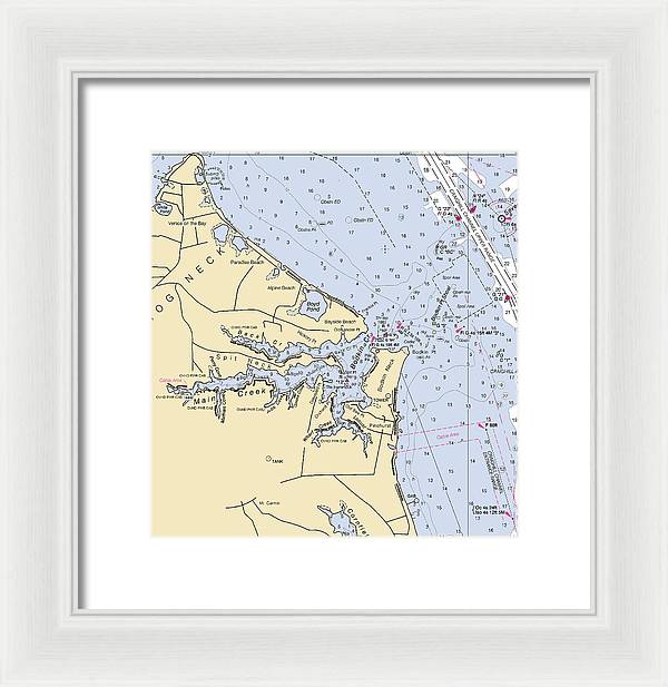 Main Creek-maryland Nautical Chart - Framed Print