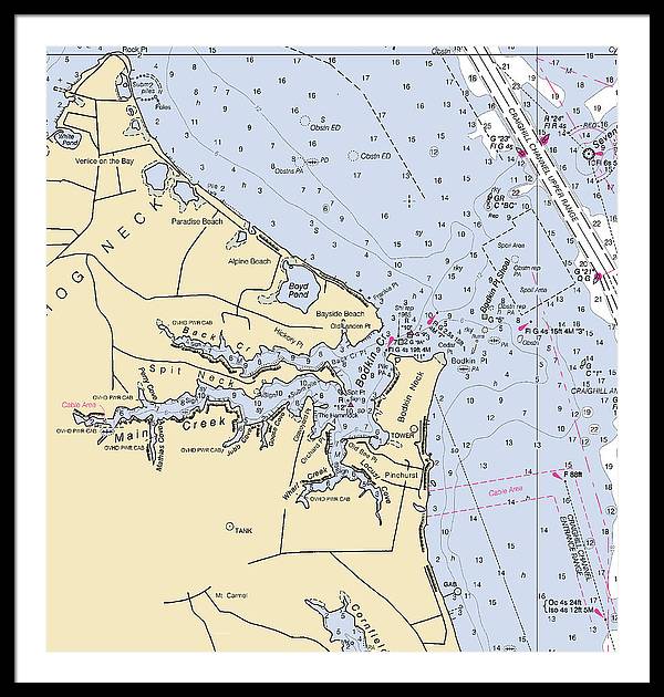 Main Creek-maryland Nautical Chart - Framed Print