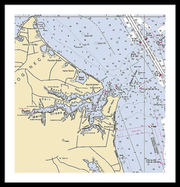 Main Creek-maryland Nautical Chart - Framed Print