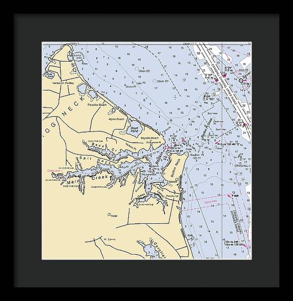 Main Creek-maryland Nautical Chart - Framed Print