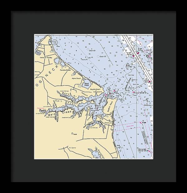 Main Creek-maryland Nautical Chart - Framed Print