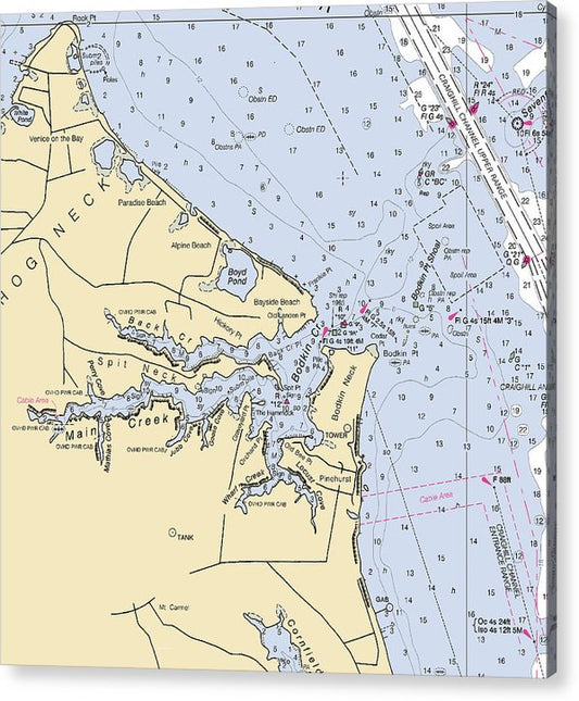 Main Creek-Maryland Nautical Chart  Acrylic Print