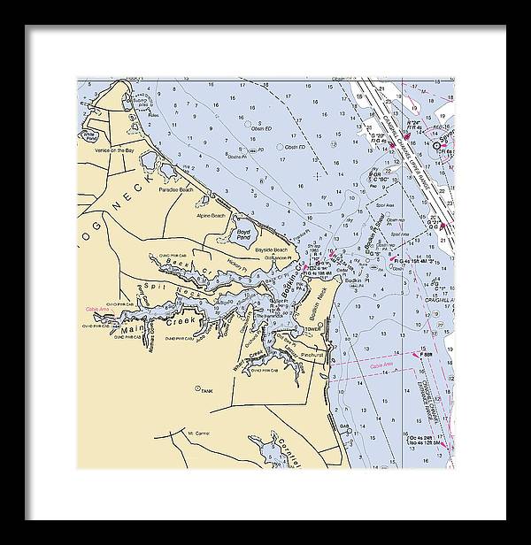 Main Creek-maryland Nautical Chart - Framed Print